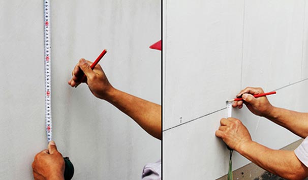 基層處理，彈線排版